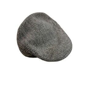 Millars Irish Wool Herringbone Tweed Flat Cap Hat Made‎ in Ireland Men's